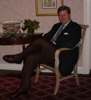 Michael sits across the hall from where the picture of Evelyn and hers was taken.