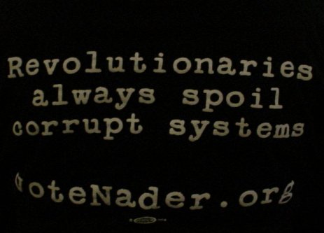 T shirt that says "Revolutionaries always spoil corrupt systems".