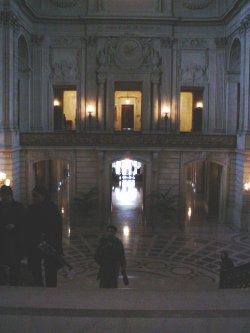 View of front door from City Hall steps.