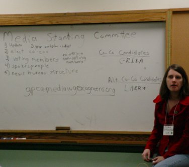 Whiteboard with text and Erika.