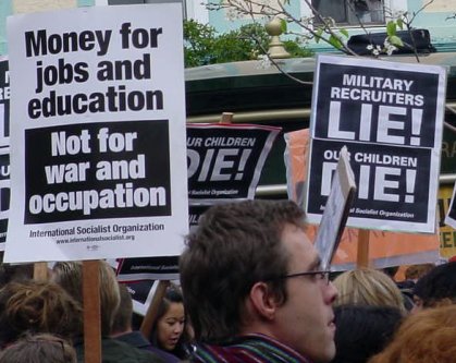 MONEY FOR JOBS NOT FOR WAR