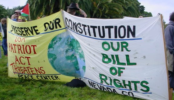 Nevada County Peace Center banner.