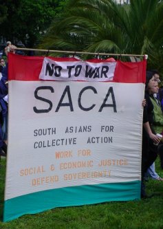 South Asians for Collective Action banner.