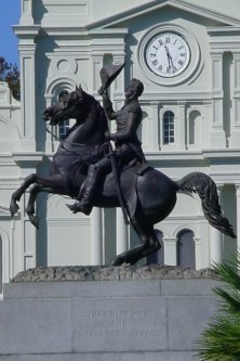 Statue of Jackson in the middle of Jackson Square.