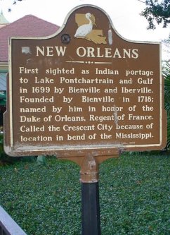 Sign talks about New Orleans.